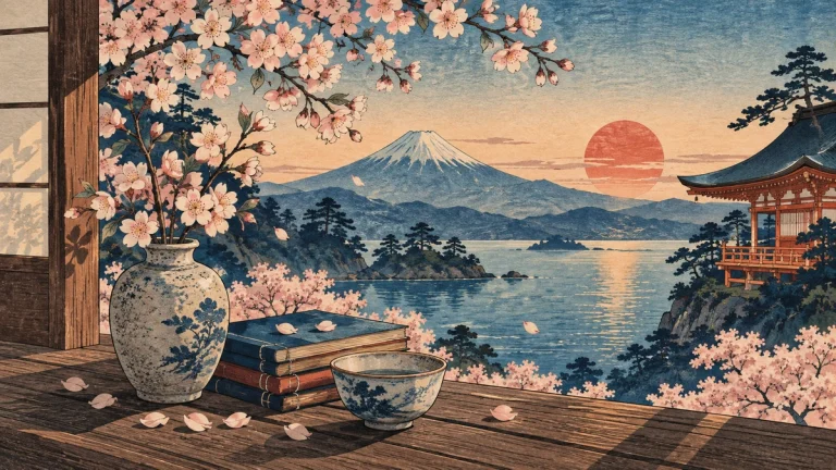 Painted illustration for 10 Most Beautiful Japanese Words