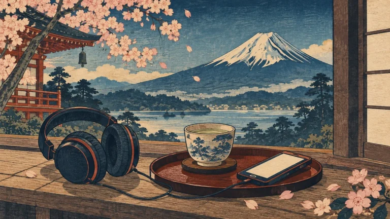 Painted illustration for Japanese Music Playlist: Listen to Japanese Songs for Listening Practice!
