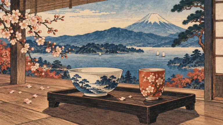Painted illustration for Stating the Subject in Japanese: Introduction to Wa (は) and Ga (が)